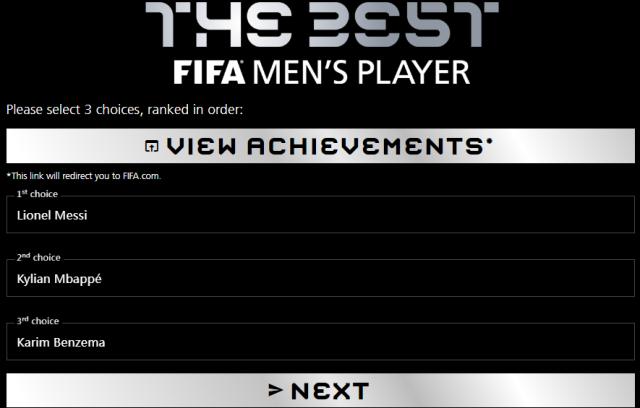 开云-体坛FIFA男足选票：评选无难度，更无争议